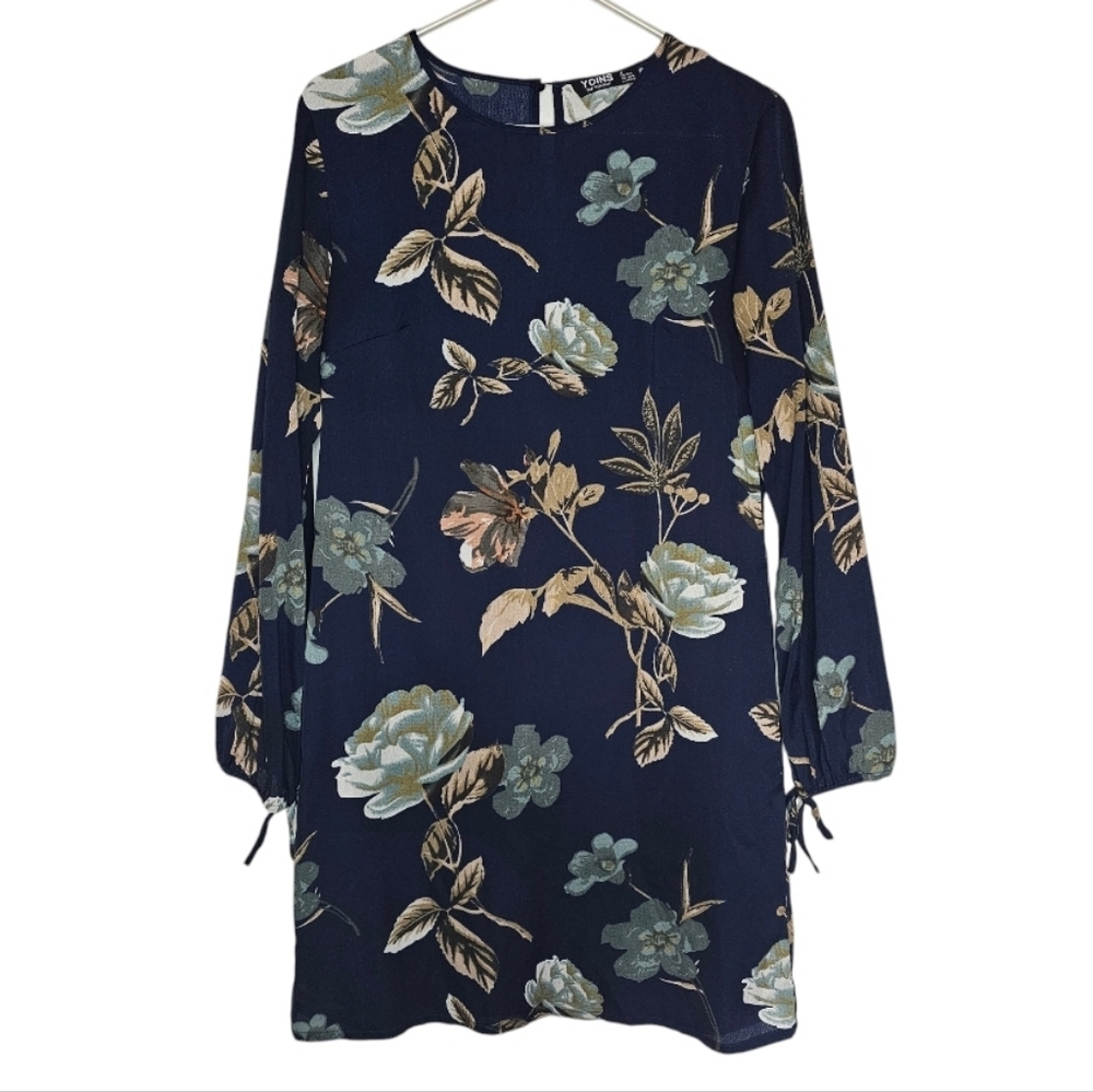 Yoins Floral Navy Dress Sz M